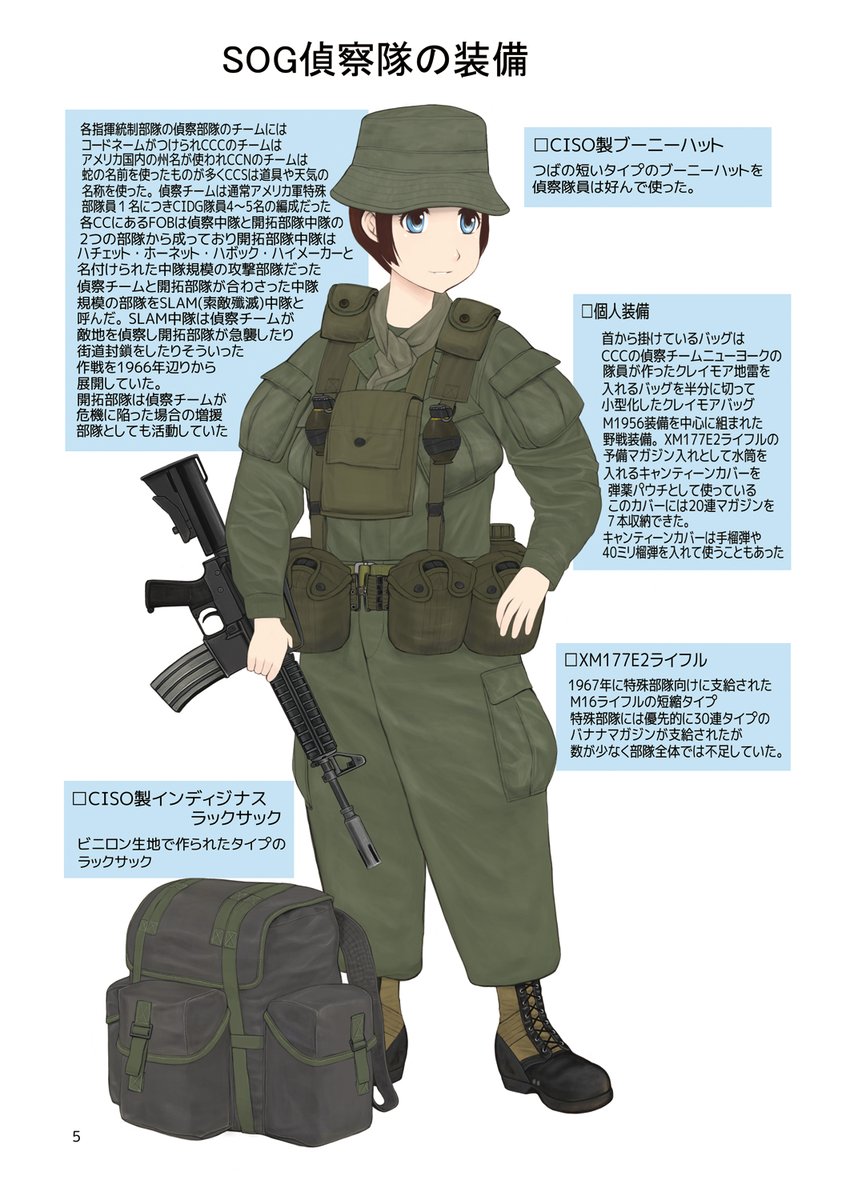 こみー 以前に作ったmacvsogの偵察チームの装備イラストの一部をアップします こみー 以前に作ったmacvsogの偵察チームの装備イラストの一部をアップします