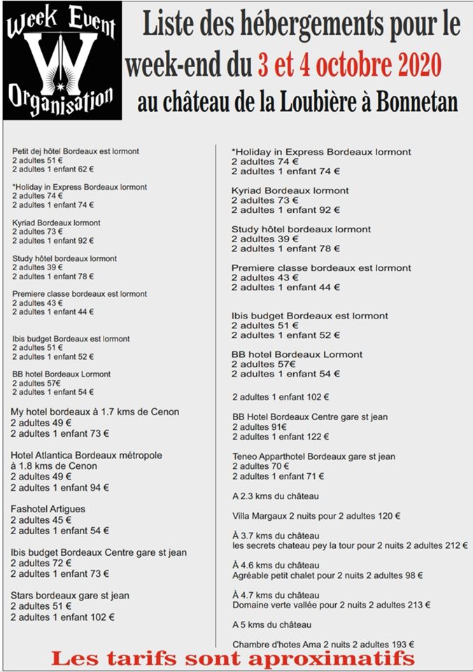 WeekeventO's tweet photo. Vous souhaitez vous loger pendant la convention ? 
Voici les hébergements qui sont disponible autour de la convention 🏠#Bordeaux #HarryPotter #Potterhead #Gironde #NouvelleAquitaine #Bordeauxmaville https://t.co/T4lin8Ill2