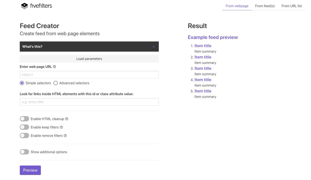 brycoder's tweet image. Tiens, @fivefiltersApps sort Feed Creator en v2. Bien plus intuitif et toujours aussi puissant. Pas mécontent de l&apos;avoir acheté 🤓 #Veille #FluxRSS