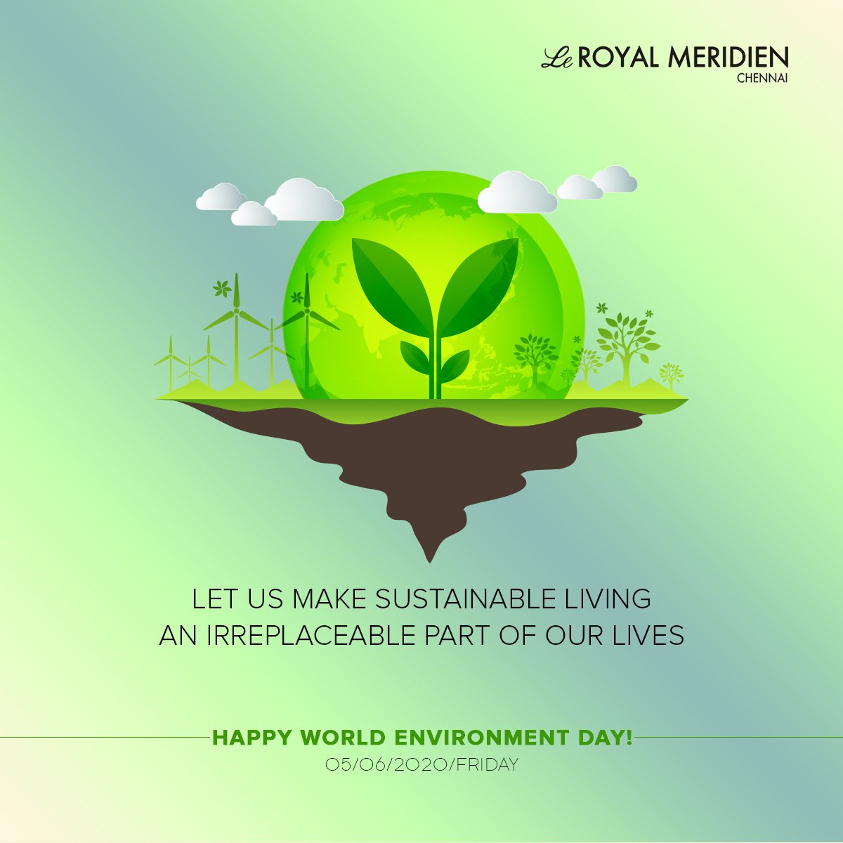 LRMCGST's tweet photo. This Environment Day, let's promise to make our earth a better place to live and give our future generations a healthier and happier tomorrow. Le Royal Meridien, Chennai wishes a Happy World Environment Day!
#LeRoyalMeridien #Chennai #WorldEnvironmentDay2020 https://t.co/CHjXpFJl3O