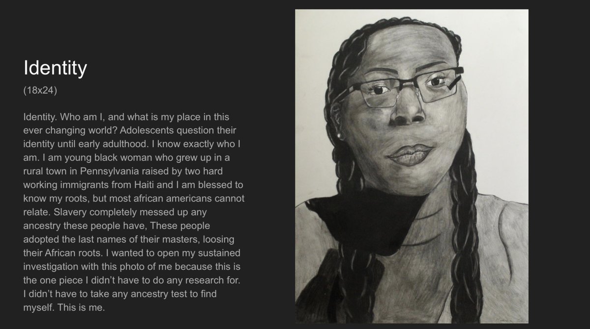 AlisonClish's tweet photo. Nipmuc HS AP Art and Design Student Francine Lubin’s Sustained Investigation “Being Black in America” #mursd #mursdvisualart https://t.co/9RAya1ac92