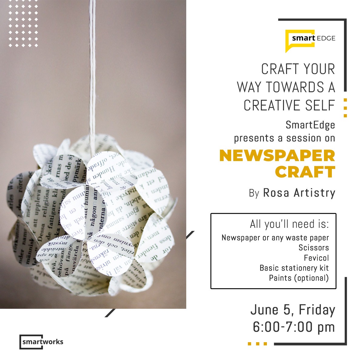 Smartworks Create Things That You Wish Existed By Indulging Your Artistic Self In Some Beautiful Craft Don T Miss Out On A Refreshingly Creative Session Smartworks Smartedge Webinarseries T Co Gbinglel2t
