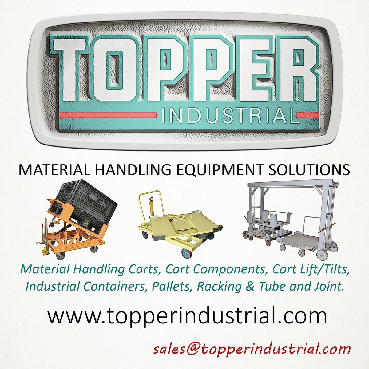TopperInd's tweet image. Topper Industrial specializes in #customcarts. As a leader of #materialhandlingcarts and solutions - contact us today to create the equipment you need. sales@topperindustrial.com.