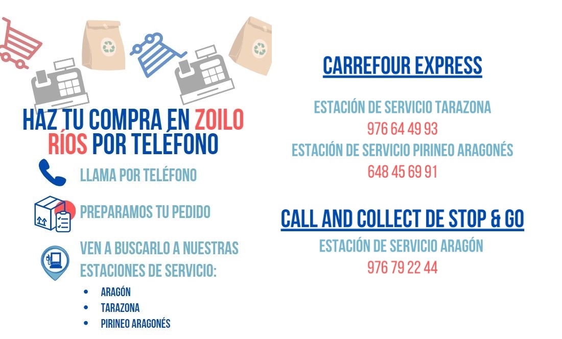 Puedes realizar tu compra por teléfono en algunas de nuestras #EstacionesDeServicio.

Llámamos, realiza tu pedido y recógelo cuando quieras. ¡Te facilitamos la compra con precios de supermercado! 🛒✨

¿Dónde?
⛽️ E.S #Tarazona
⛽️ E.S #PirineoAragonés
⛽️ E.S. #Aragón
