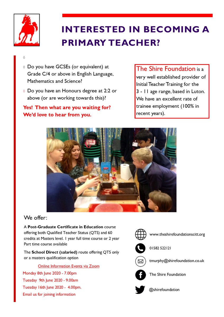 Are you interested in becoming a teacher? 
<a href="/shirefoundation/">The Shire Foundation</a>