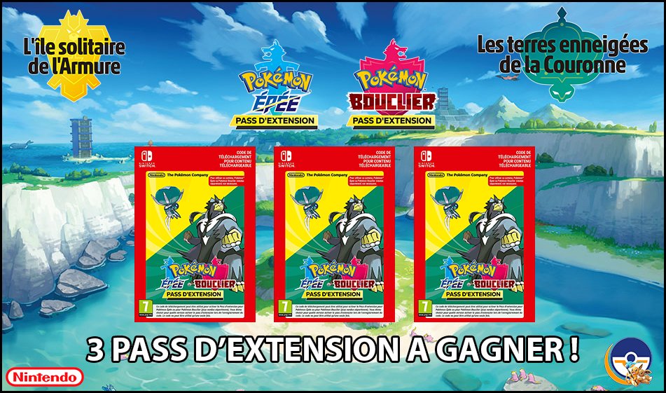 Pokegraph's tweet photo. #Concours #PokemonEpéeBouclier en partenariat avec Nintendo France 🎁

➡️3 Pass d'Extension Pokémon Épée &amp; Bouclier à gagner (2 sur Twitter et 1 sur Facebook)

🔴Pour participer RT + Follow @Pokegraph 
+ tag 1 ami qui remportera un pass avec toi

TAS le 16/06
#PokemonSwordShield https://t.co/BE0Zd0mogk