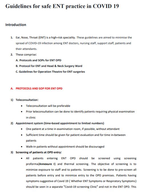 ANI's tweet image. Ministry of Health and Family Welfare issues guidelines for safe ENT (Ear, Nose, Throat) practice to minimise the spread of #COVID19 infection among ENT doctors, nursing staff, support staff, patients and their attendants.