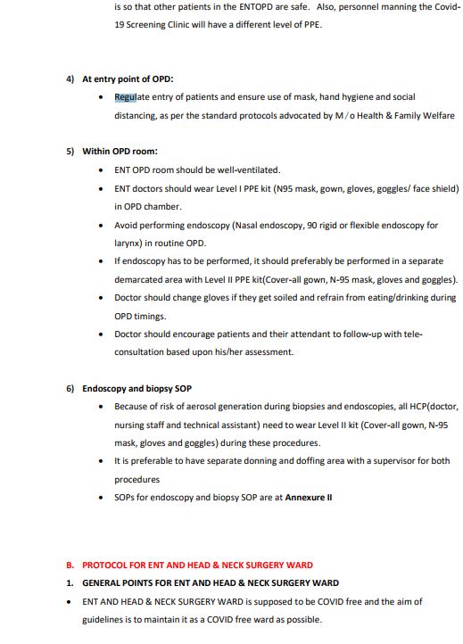 ANI's tweet image. Ministry of Health and Family Welfare issues guidelines for safe ENT (Ear, Nose, Throat) practice to minimise the spread of #COVID19 infection among ENT doctors, nursing staff, support staff, patients and their attendants.