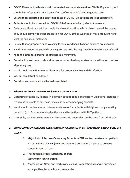 ANI's tweet image. Ministry of Health and Family Welfare issues guidelines for safe ENT (Ear, Nose, Throat) practice to minimise the spread of #COVID19 infection among ENT doctors, nursing staff, support staff, patients and their attendants.