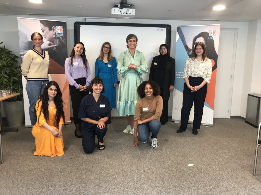 vestager's tweet photo. So inspired @ReDISchool Copenhagen: Empowering women with refuge backgrounds to master tech - basics and advanced. We need to close the #DigitalGap. How else to make the best use of technology if not everyone is invited? https://t.co/lVs4wGQjOT