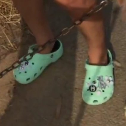 zaira on X: Donghae wearing mint green Crocs with Chanel jibbitz in today's  Vlive  / X