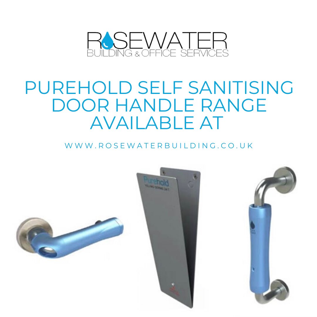 RosewaterBuild's tweet image. Browse the Purehold Antibacterial door handle range available with Rosewater at rosewaterbuilding.co.uk. See how they work at: youtu.be/VSDWasi36bs #purehold #healthandsafety #decontamination #antibacterial #covid19