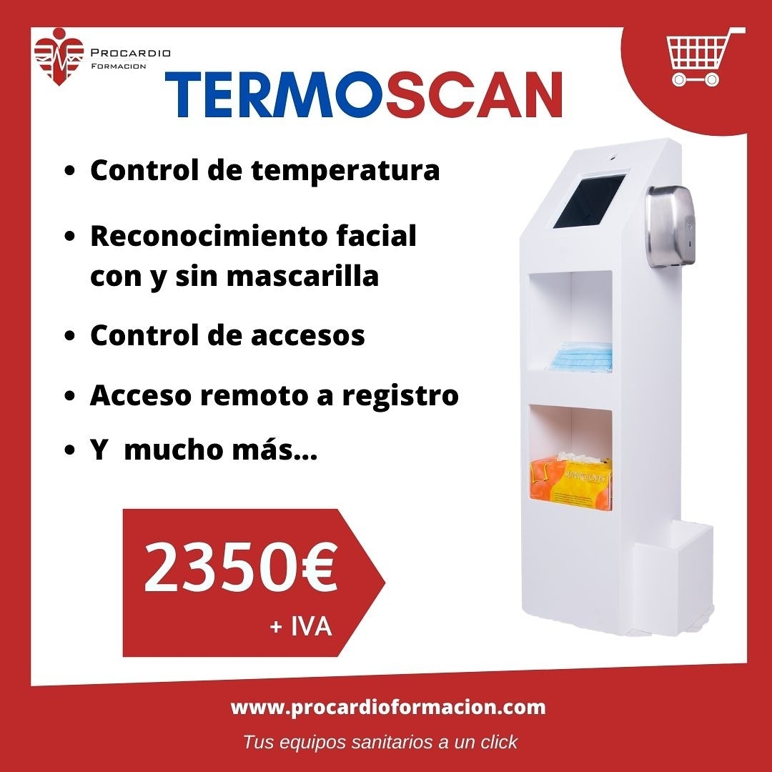 ProcardioForma's tweet image. 📢 OFERTA TERMOSCAN📢
Sistema de control de temperatura, accesos, y reconocimiento facial.
Ideal para locales comerciales, hoteles, restaurantes…
+ info en procardioformacion.com ó +34 607 94 75 17
¡No lo dudes y pon tu local a punto frente al COVID-19! 
#procardio #COVID19