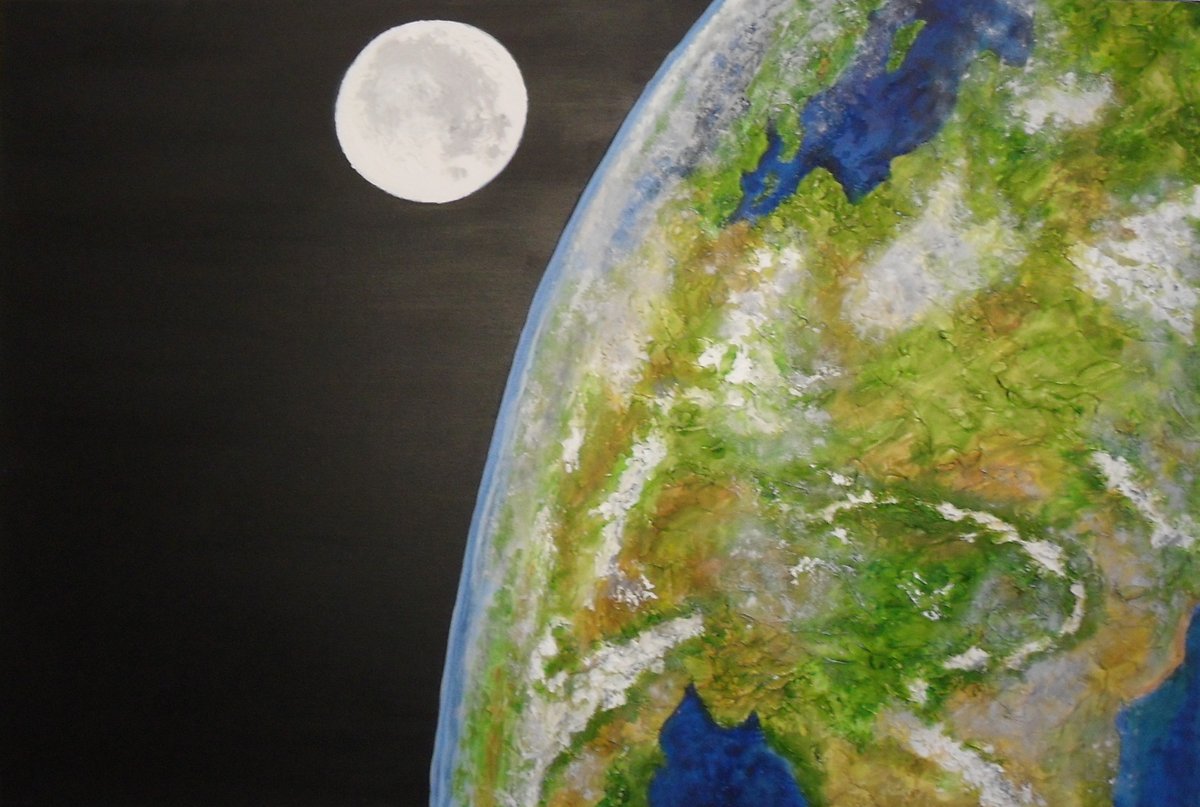 A painting by Gill Hickman in response to World Environment day :
'Above and Beyond'  inspired by a photo from a space statio. The painting is 100 x 75 cm. Any enquiries info@skylarkgalleries.com

#planetearth, #environment, #WorldEnvironmentDay, #earthprotectors, #stopecocide,