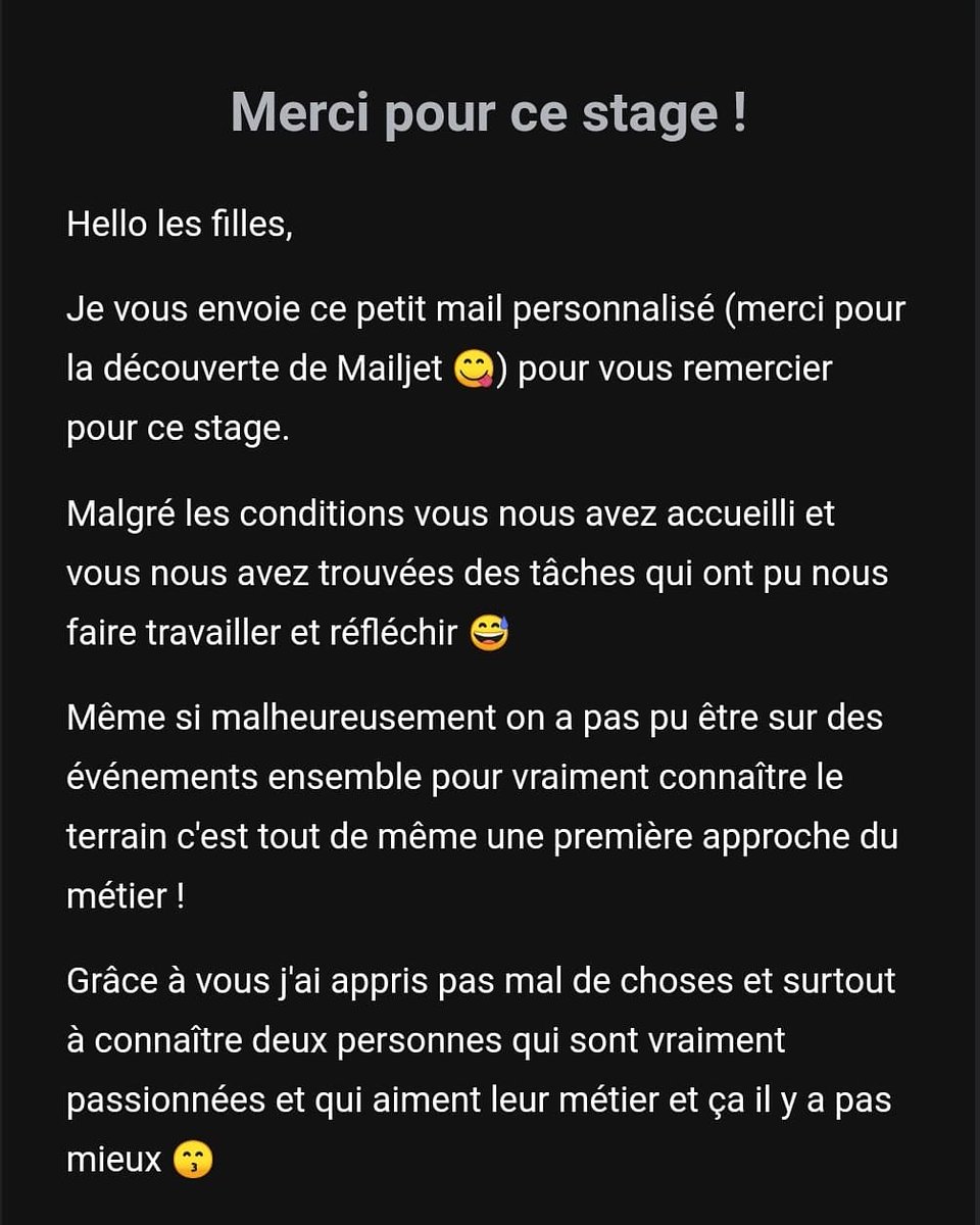 PcOrganisation's tweet image. Clap de fin pour nos stagiaires!
Merci à Camille et Élodie pour leur investissement durant ces deux mois chez PCO. ❤️
Malgré cette période, c'est toujours un grand plaisir de rencontrer les acteurs de demain... 🎓 Et de partager notre passion! 

#pco #formation #stage #internship