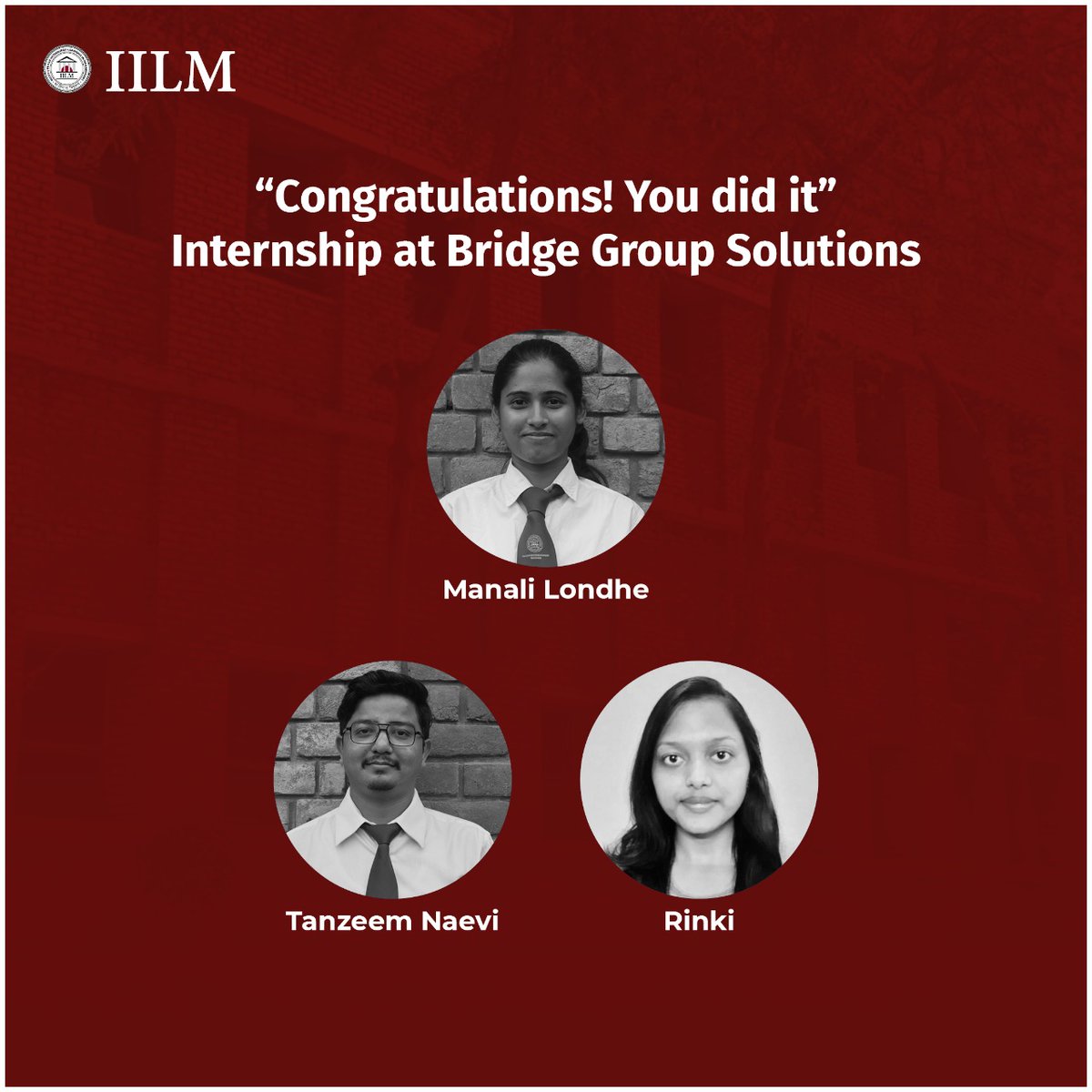 IilmEngineering's tweet photo. Our students got the internship opportunity at Bridge Group Solutions.
Congratulations for your achievement!
All the good luck for the future! 
#iilm #iilmgreaternoida #iilmengineeringcollege #internship #proudmoment https://t.co/cShRSEGT2I
