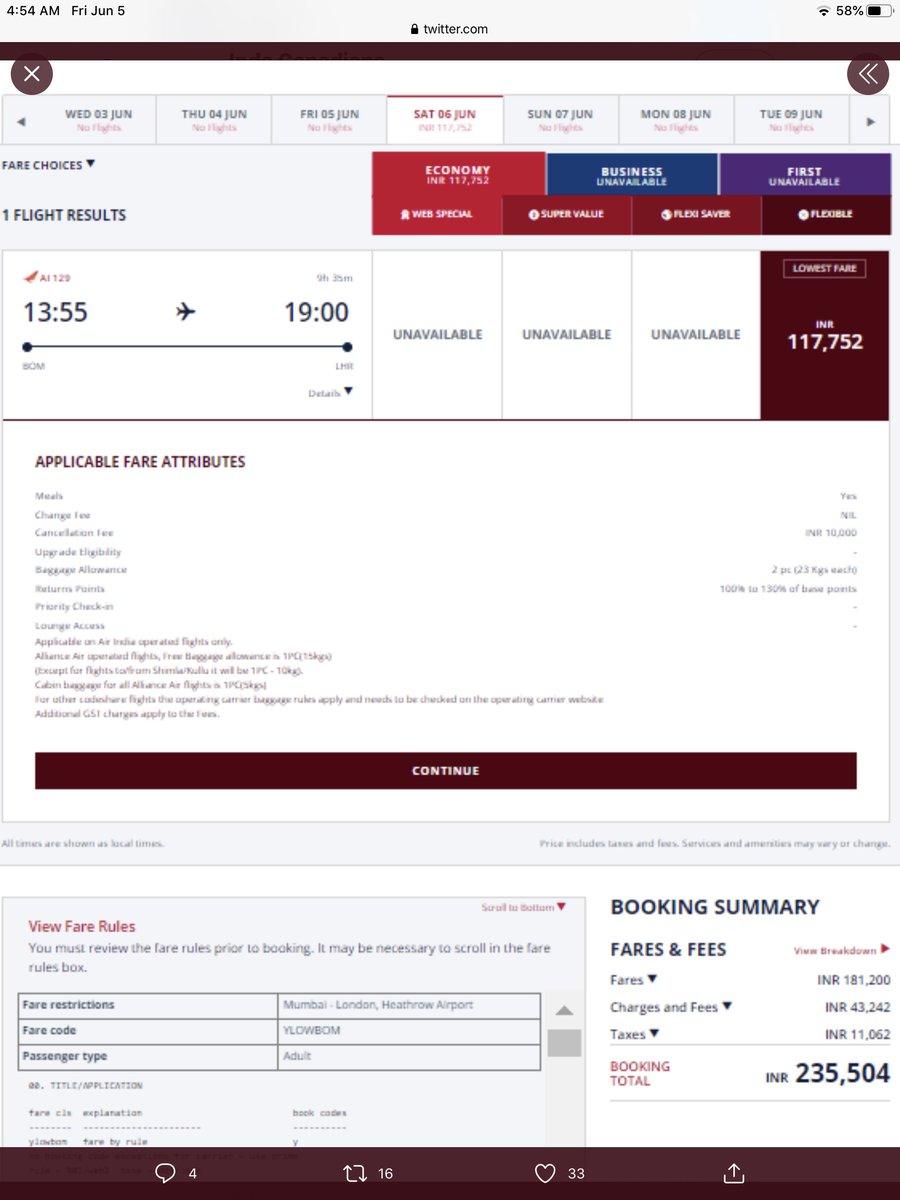 MohuaCares's tweet photo. @HardeepSPuri
This is insane any explanation for this VBM team ? This is called rip off during these tough times @airindiain .
This is to London UK and let’s not look at the ones for the US or Canada. TY
@RajatSharmaLive @DrSJaishankar
#ResumeInternationalFlights #strandedNRIs https://t.co/zShKod5nzF