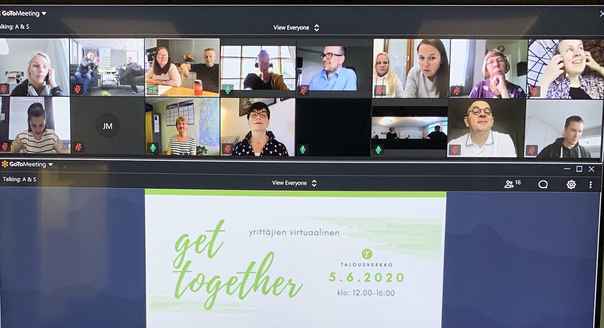 samisvard's tweet image. Yrittäjien Get Together -tapahtuma poikkeusaikana verkossa. Käydään mennyttä läpi ja suunnitellaan tulevaa. @talousverkko #yhdessä #yrittäjäpäivä
