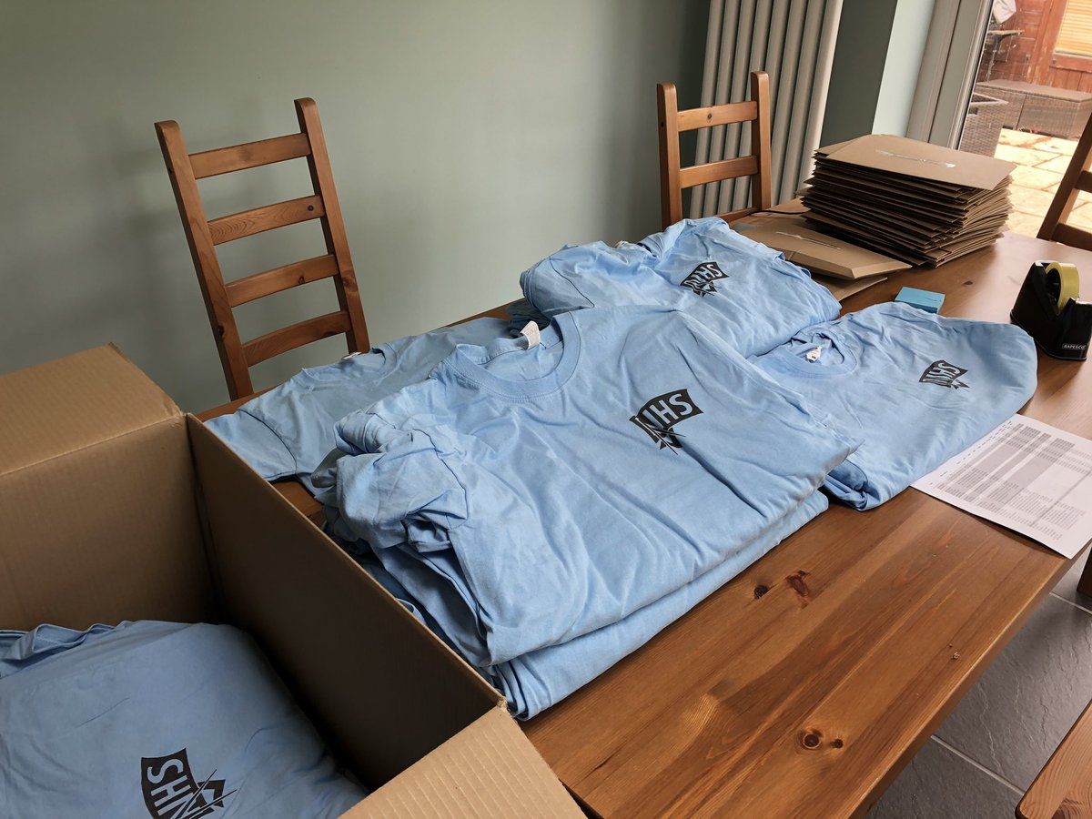 The second and final batch of fundraising t-shirts 👕 have just arrived at our logistics hub (aka <a href="/mike_parkes/">Mike Parkes</a> kitchen) and will be out for distribution shortly 🚲🚚🏎🏍