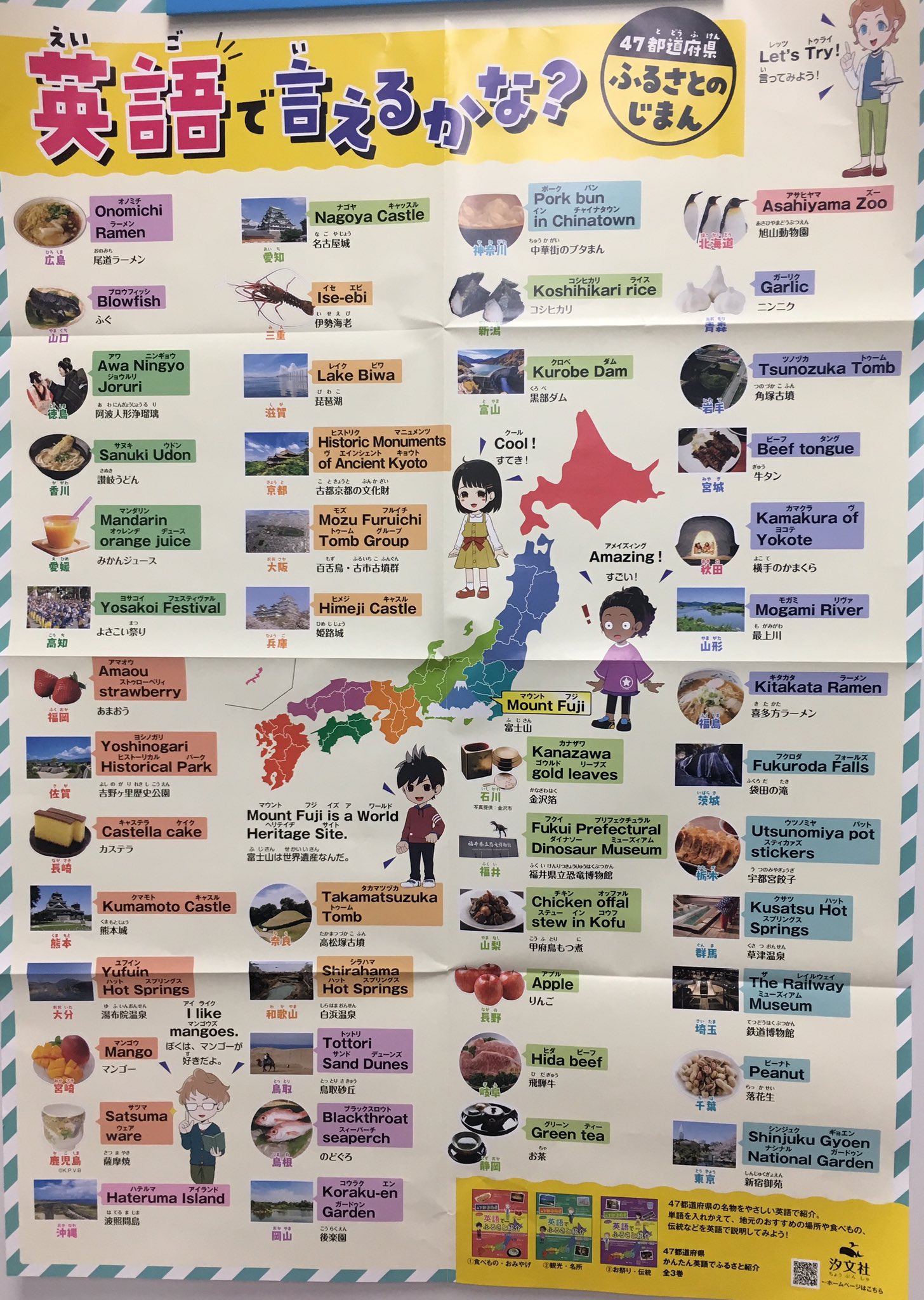 汐文社 47都道府県 かんたん英語でふるさと紹介 全３巻 自分のふるさとの名物名所を英語で紹介したい そんな時に この本を探してみてください やさしい英語とそのバリエーションで ふるさとを紹介する英語がきっと見つかります 便利な都道府県別