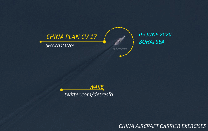 #China #PLAN #CV17 type-002 aircraft carrier spotted in #BohaiSea part of its ongoing naval exercise