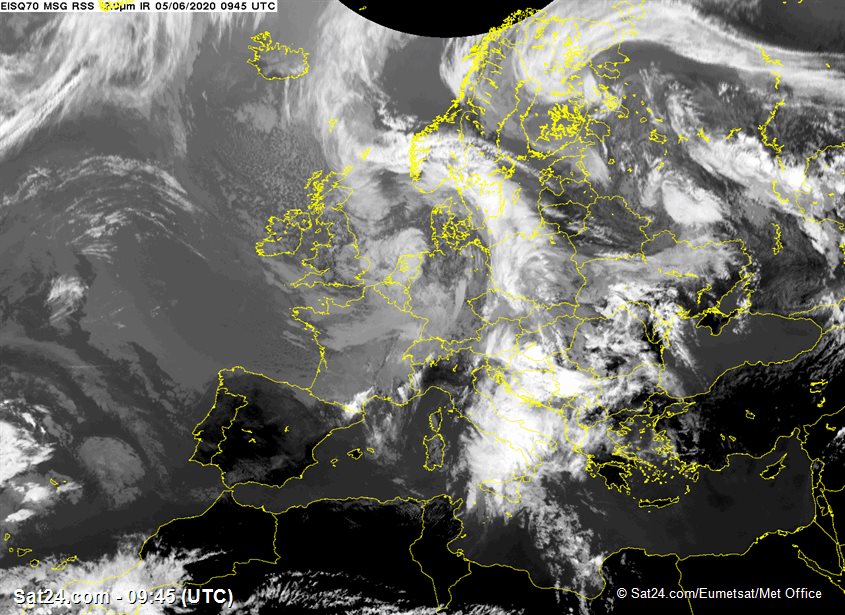 SatelliteEurope's tweet photo. Current satellite view over Europe at UTC 09:45 on Fri, 05 Jun 2020 https://t.co/icEXXHhx7U