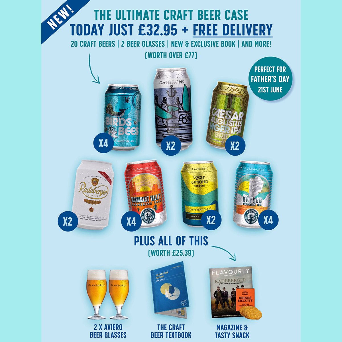 Our Surf Bohemian Lager is featuring in this fantastic mixed box of 20 beers plus includes glassware, book, magazine and snacks!   Order yours from <a href="/Flavourly/">Flavourly.com</a> 🍻