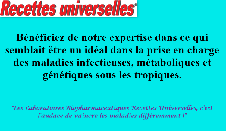 RecettesUHealth's tweet image. Bénéficiez de notre expertise dans ce qui semblait être un idéal dans la prise en charge des maladies infectieuses, métaboliques et génétiques sous les tropiques.

#LesLaboratoiresRecettesUniverselles
#RecettesUniverselles
#Laboratoires
#Cameroun
#Cameroon