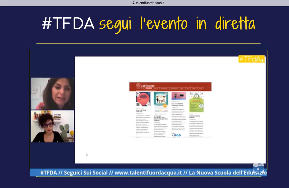 tfd_acqua's tweet image. La giornalista Claudia Cichetti intervista la dott.ssa Elisa Tamburnotti, psicologa dello staff del #Labtalento e la dott.ssa Annie Pontrandolfo,presidente presso ASNOR (Associazione Nazionale Orientatori). Bisogna partire da fiducia e autostima #tfda