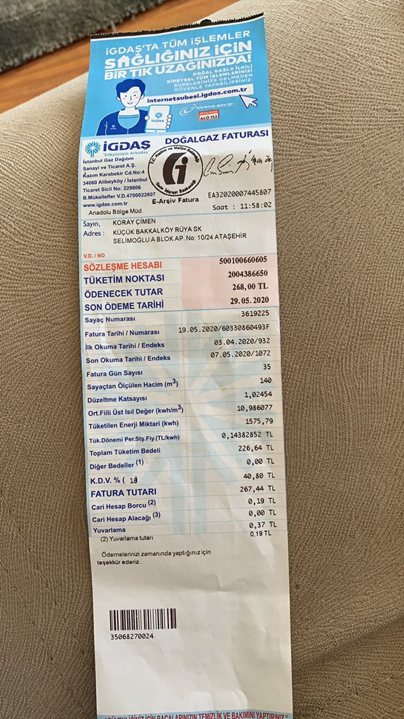 Sn yetkililer 2 ay boyunca hiç açmadığım doğalgazın 1 aylık faturasının neden bukadar geldiğini anlatabilirmisiniz bana. Geçen ayda kullanmadığım şekilde aynı geldi onu ödedik ama sesimiz çıkmıyor diye abanmanıza gerek varmı?? <a href="/igdaskurumsal/">İGDAŞ</a> <a href="/igdasdestek/">İGDAŞ Destek</a>