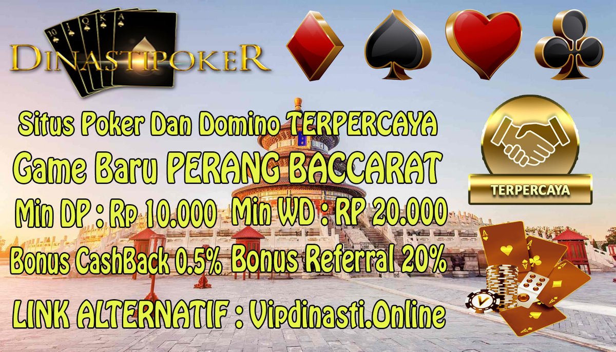 Dewi88Indah's tweet photo. Hi mana ni para pecinta Poker Dan Domino yuk mari dicoba di mari (  Vipdinasti. online ) Banyak permainan seru lo DAFTAR : http://31.220.54.222/dinasti/
.
Minimal Deposit : Rp 10.000
Minimal Tarik Dana : Rp 20.000
.
#ShopeeHadiahLebaran #hampirgila #IndiraKalistha #olahraga https://t.co/SqMfa8Bm91