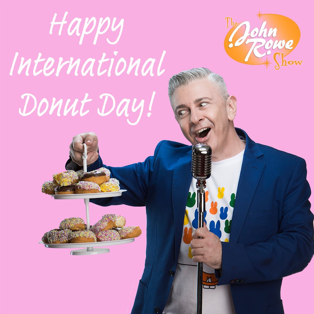 When you’re trying to announce #internationaldonutday but you keep distracted by the donuts.
.
#johnroweshow #NationalDonutDay2020
