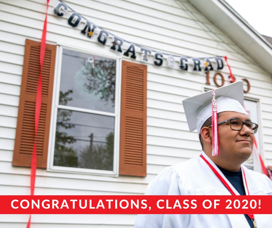 GRCommFound's tweet photo. It's graduation day for Union Red Hawks- GR  and the first class of Challenge Scholars! Congratulations, Class of 2020. We'll be watching and cheering you all on tonight at your virtual ceremony as you celebrate. https://t.co/P0DtTnJMeX