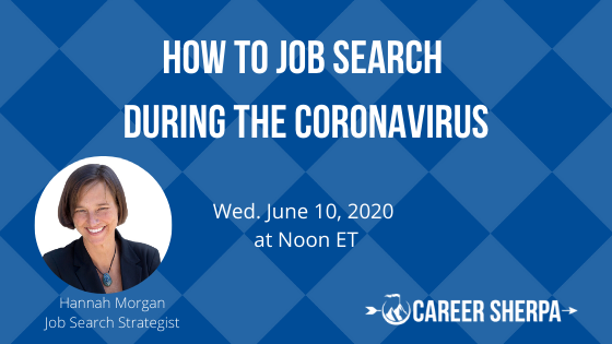OMCChat's tweet photo. Don't miss this: How To Job Search During Coronavirus Free Webinar with Hannah Morgan #OMCchat https://t.co/QGXfTASlCa https://t.co/wHJfr1xWUq