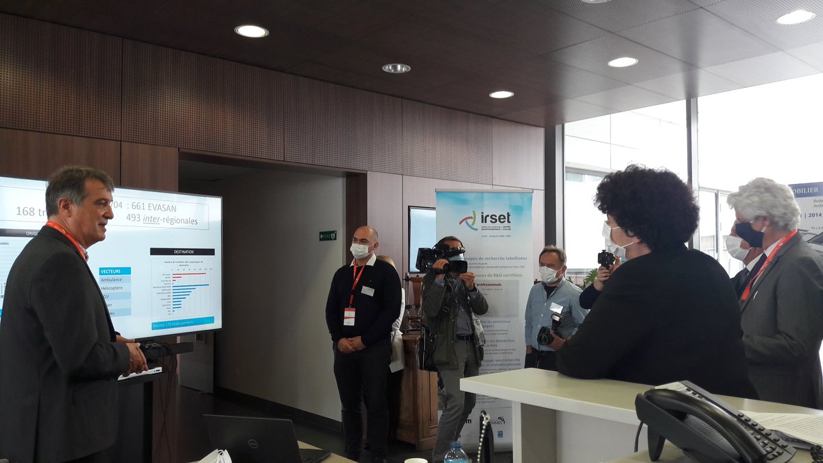 EHESP's tweet photo. Avec Madame la Ministre @VidalFrederique et aux côtés de @UnivRennes1 @irset_fr @Inserm Laurent Chambaud, dir #EHESP, Philippe Quenel, dir #LERES, @PascalCrepey et Pr Olivier Grimaud reviennent sur les travaux de recherche et les études pluridisciplinaires menés sur le #covid19 https://t.co/ZP3l6PaEtQ
