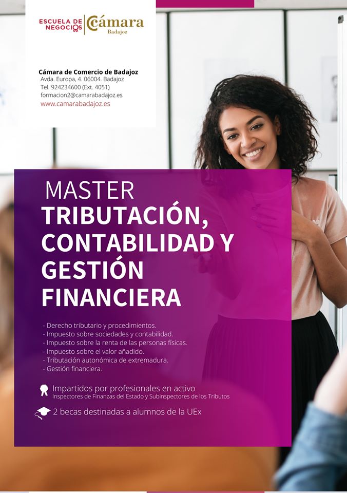CamaradeBadajoz's tweet photo. 📢 ¡Infórmate sobre la próxima edición de nuestro exitoso #Máster en Tributación, Contabilidad y Gestión Financiera! 📢
📥 https://t.co/8lEhHShbUA
#EscuelaDeNegocios
#PiensaEnCámara https://t.co/QBRqrU4GrP