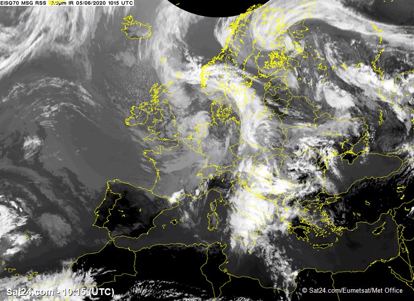 SatelliteEurope's tweet photo. Current satellite view over Europe at UTC 10:15 on Fri, 05 Jun 2020 https://t.co/AfcWK1GIIA