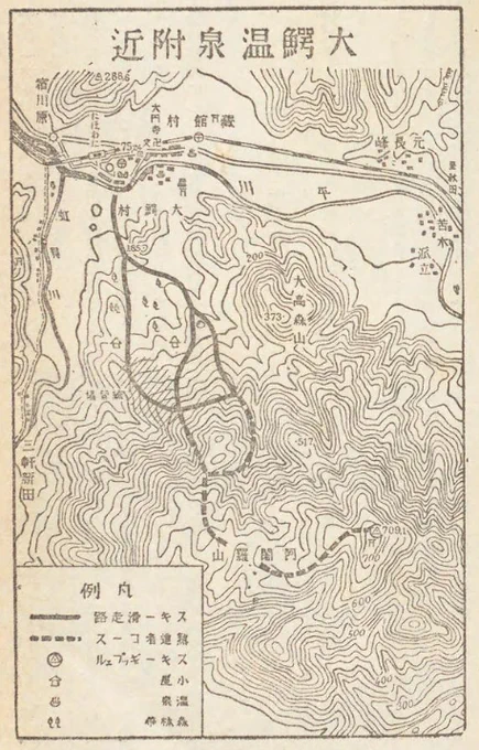 弘前マニア向けの、100年前の大鰐温泉付近地図(同p50) 