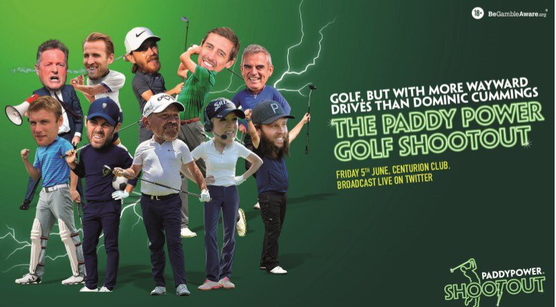 paddypower's tweet photo. The Paddy Power Golf Shootout starts soon #PPGolf

@petercrouch, @HKane, @flintoff11, Jamie Redknapp , @TommyFleetwood1, @BeefGolf, @McGinleyGolf, @thomasbjorngolf, @CarlyBooth92 &amp; @piersmorgan compete in an unmissable day of live sport.

From 12pm on our Twitter &amp; Youtube pages. https://t.co/DANRoJXuLq