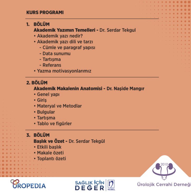 urolojik cerrahi dernegi on twitter bilimsel makale nasil yazilir konulu online kursumuz ile 15 haziran pazartesi gunu karsinizdayiz akademik yazim ile ilgili temel kavramlari ve genel kabul goren kurallari uropedia uzerinden paylasmayi