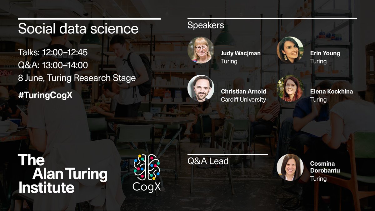 turinginst's tweet image. From 12pm @cognition_x: Talks around foundational theories of human behaviour at diverse social and temporal scales; and identifying methodological challenges and solutions to enable #SocialDataScience to deliver robust and credible results in key application domains

#TuringCogX