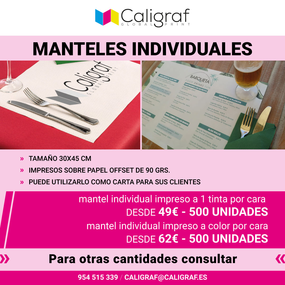 CaligrafSL's tweet photo. Otro de los productos que ofrecemos a disposición de tu establecimiento son manteles individuales, los cuales ofrecen múltiples opciones de impresión👌¡Una opción ideal para utilizarlo como carta individual  para los comensales! 
Solicita presupuesto sin compromiso en nuestra web https://t.co/gO3MWbj6rp