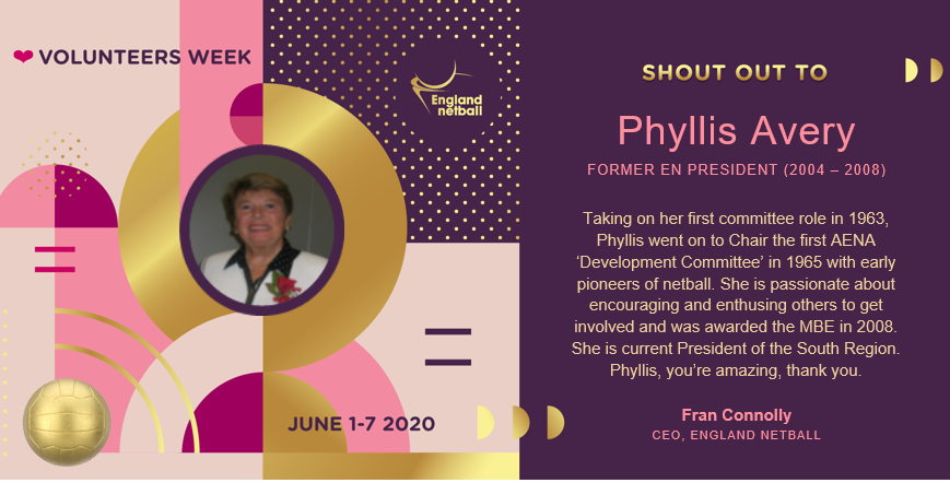 EnglandNetball's tweet image. 🔢 There are a huge number of roles in the netball volunteering world, including committee members and Walking Netball hosts.

A big thank you to Phyllis Avery [former EN President, 2004-2008] for everything you do 👏

Share your own graphic 👉 englandnetball.co.uk/get-involved/v…