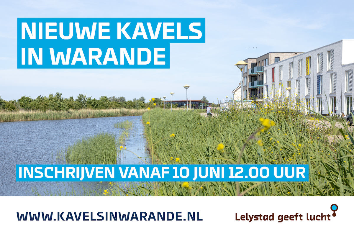 In De Olmen in Warande, komen woensdag 10 juni in totaal 23 kavels te koop. Mensen die dichterbij de natuur willen wonen, kunnen hun hart ophalen. De nieuw uit te geven kavels liggen midden in het wijkgroen en dichtbij onze nieuwe natuur! woneninlelystad.nl/nieuwe-kavels-… #WoneninLelystad