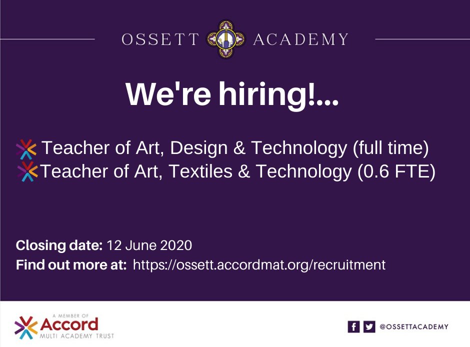 Ossett Academy on Twitter "We're hiring! 👇 Find out more at https//t
