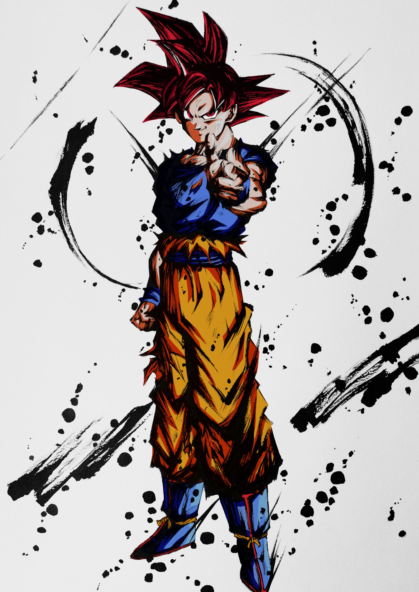 かず 最近描いたドラゴンボールイラスト ドラゴンボール 墨絵 T Co Lbkxr05kol Twitter