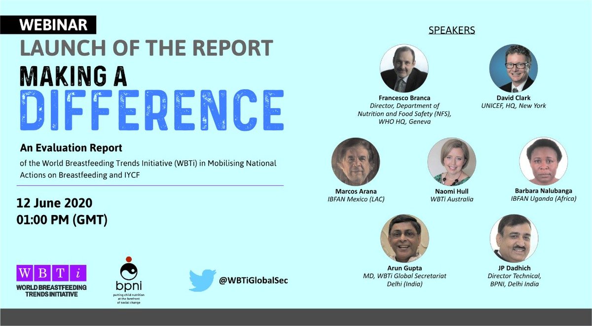 WBTiGlobalSec's tweet image. Tracking and Monitoring #Breastfeeding policy and program is vital in prompting national action! Join us at the Webinar launch of the #WBTi evaluation report 2020. Exchange dialogue with pioneers in the field! Register Now!! 
worldbreastfeedingtrends.org/article/online…
