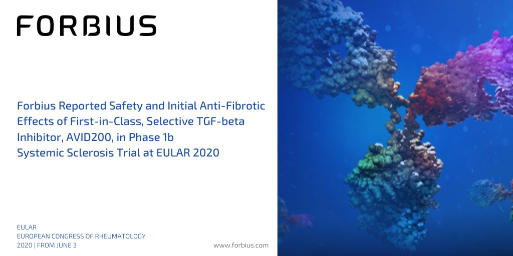 Forbius_'s tweet photo. Forbius reports initial results from #AVID200 Phase 1 systemic sclerosis trial #EULAR2020 #biotech #pharmaceuticals #scleroderma #Austin #Montreal

https://t.co/5nht8wYQ2J https://t.co/YpLPXgz9JH