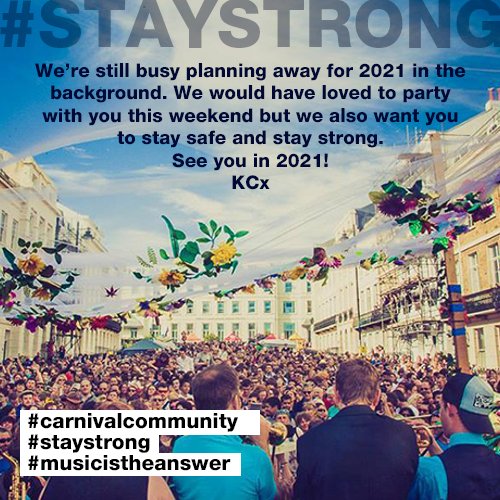 Today we'd all be getting hyped for Carnival weekend. One of the only FREE events left in the city where communities come together. We’re working behind the scenes planning 2021 carnival, have a good weekend. We can't wait to party with you next year! #staystrong Carnival Team x