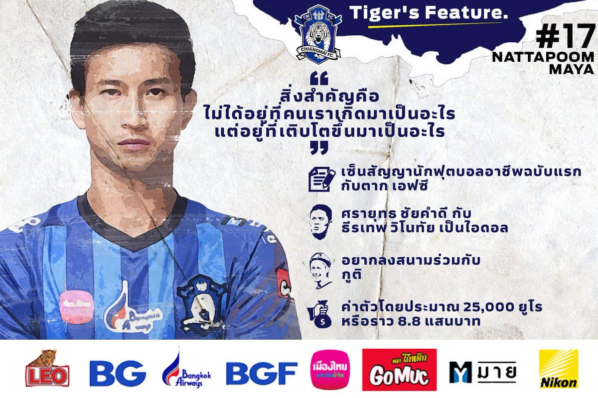 CMFC_official's tweet photo. ณัฐภูมิ มายา
#CMFC17
จากแค่รู้จัก จนรักหัวปักหัวปำ

#CMFCFEATURE⁣
⁣
https://t.co/SCs474UQrV
⁣
#อยู่บ้านหยุดเชื้อเพื่อชาติ⁣ 🏠
⁣⁣⁣⁣⁣⁣⁣⁣⁣#CMFC #TheTigersHeart⁣⁣⁣⁣⁣⁣⁣⁣ https://t.co/GshO8TJK7o